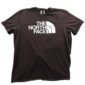 The North Face Mens T-Shirt XL Brown Cotton Circular Design Logo Graphic Tee